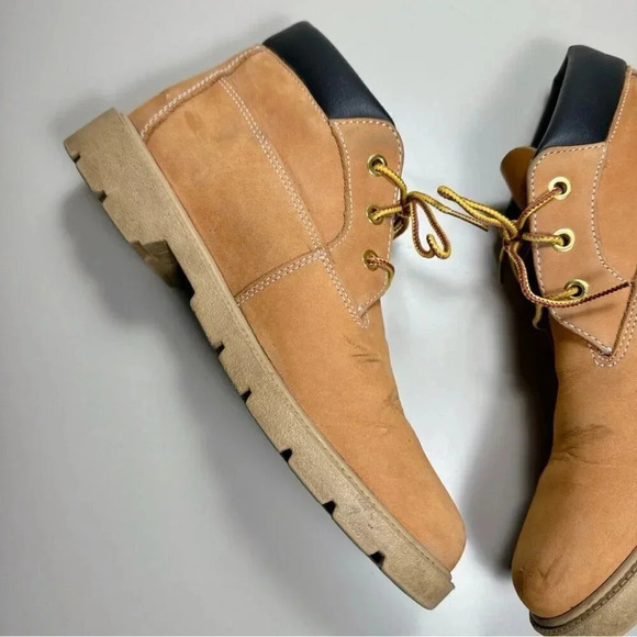 Timberland Size 6 Leather Youth Boys  Wheat Nubuck Chukka Boots - Picture 13 of 16